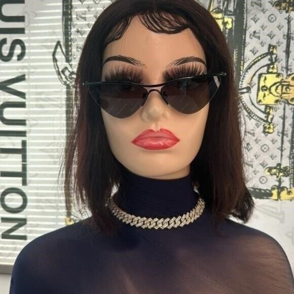 New Authentic Balenciaga BB0093S 001 Curve Cat Sunglasses - Picture 9 of 12